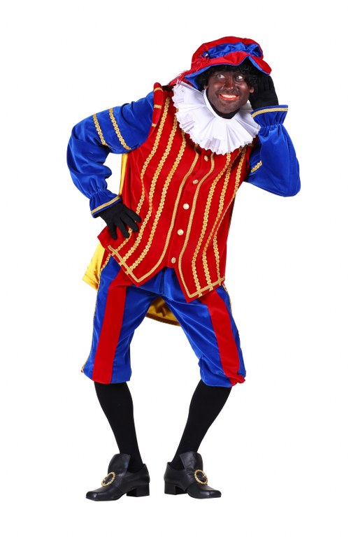 Sinterklaas feestkostuum voor volwassenen met rode, blauwe en gouden details