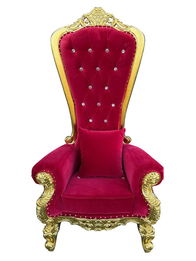 Sinterklaas gouden troon met rood fluweel