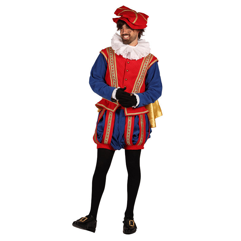 Pietenpak Amsterdam Rood-Blauw Ribfluweel
