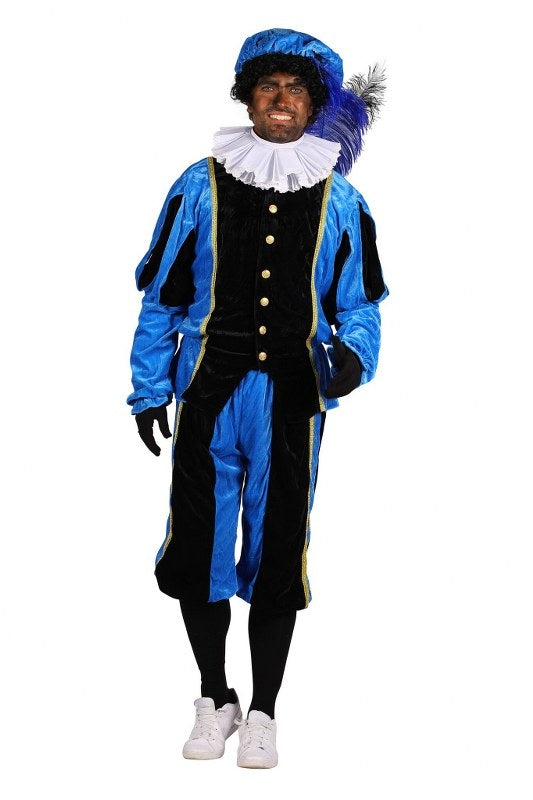 blauw zwart pietenpak
