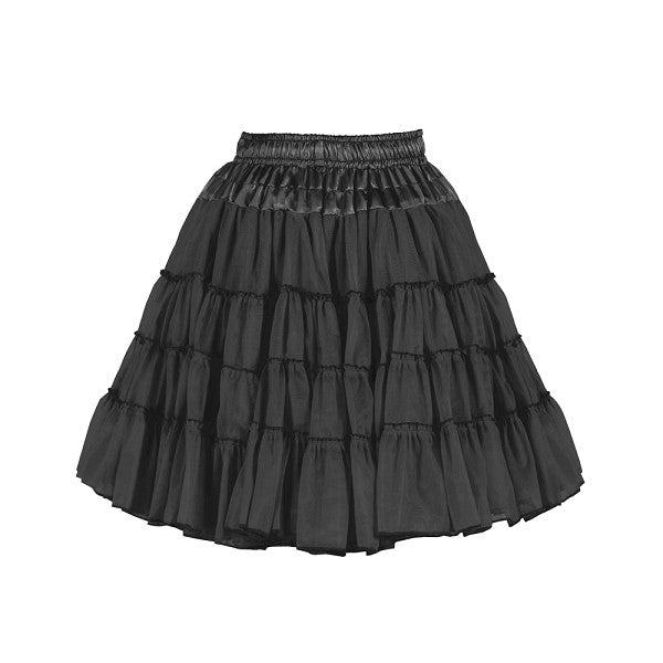 Zwarte petticoat rok voor feestkleding, carnaval en themafeestjes, geplooide lagen