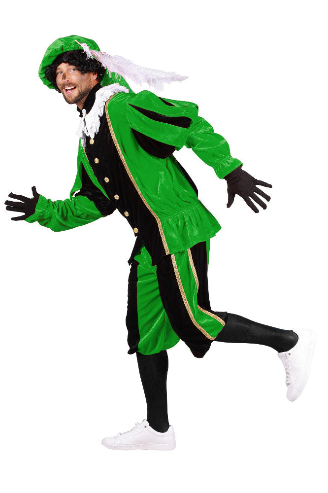 groen zwart pietenpak polyester