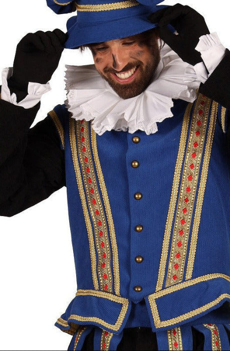 Pietenpak Rib Piet Amsterdam Blauw-Zwart details
