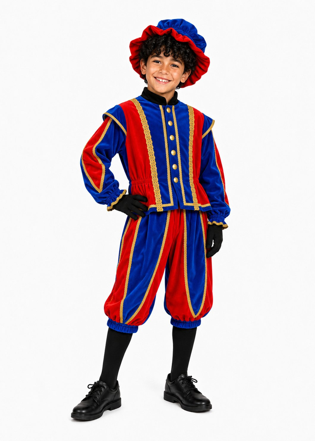 kinderpietenpak toffe piet blauw rood