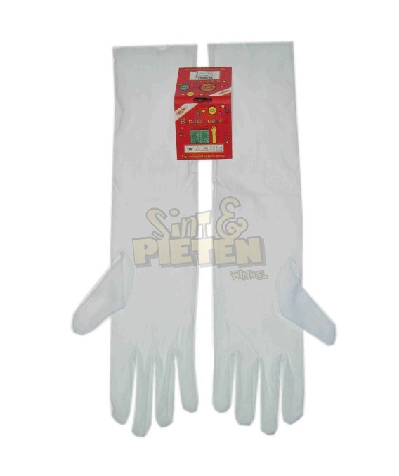 diep Prestige Cokes Lange handschoenen wit ☆ Groot aanbod van sinterklaas en zwarte pieten  artikelen☆