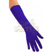 blauwe lange handschoenen